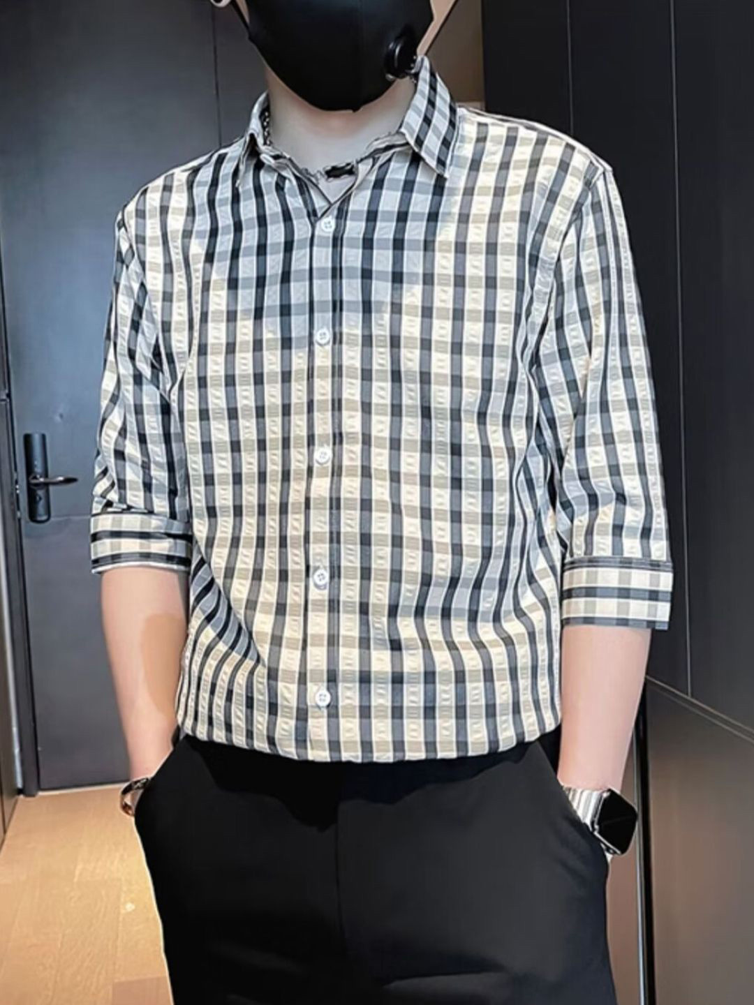 HERE&NOW Men Original Shepherd Checked Casual Shirt