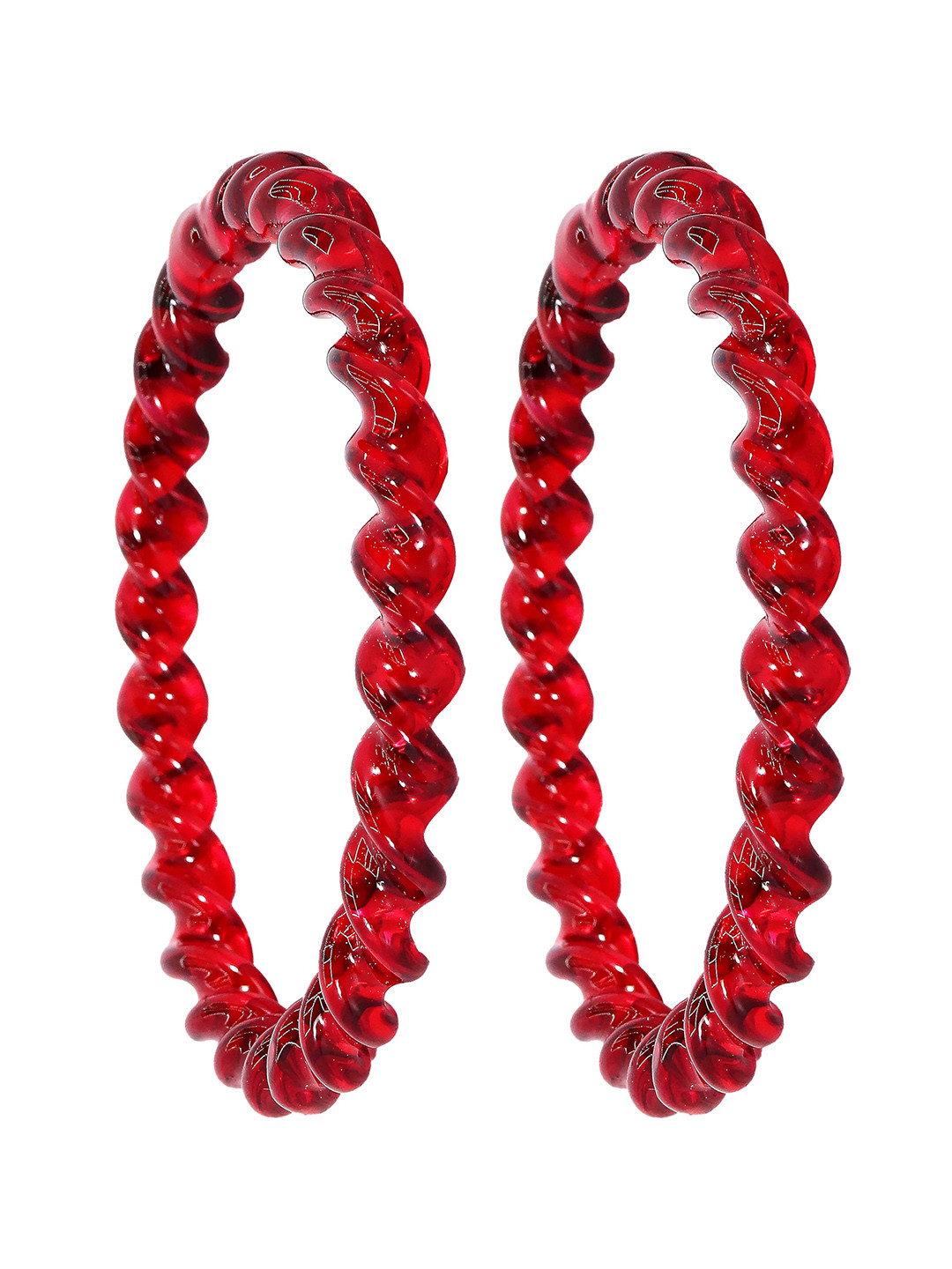 ZULKA Set of 2 Crystal Spiral Glass Kada