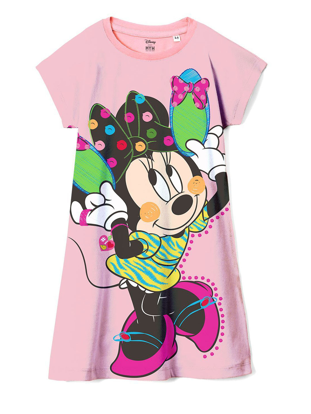 Wear Your Mind Girls Cartoon Characters Printed A-Line Dress
