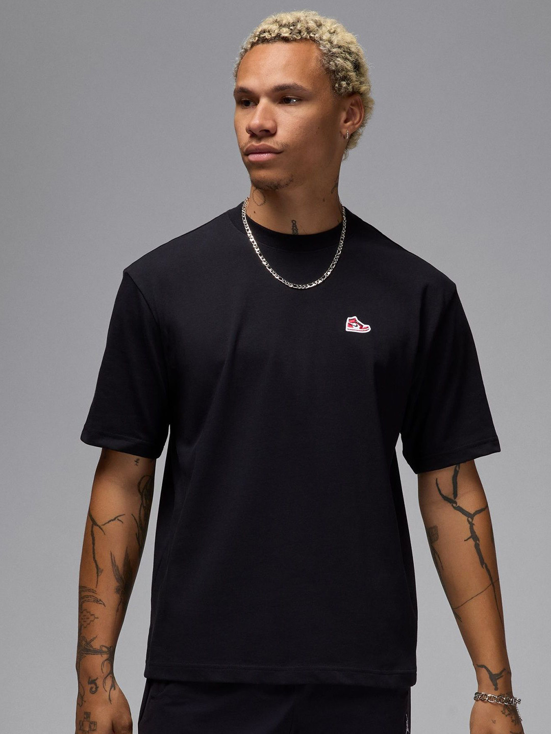 Nike Men Jordan Brand Solid Cotton Casual T-Shirt