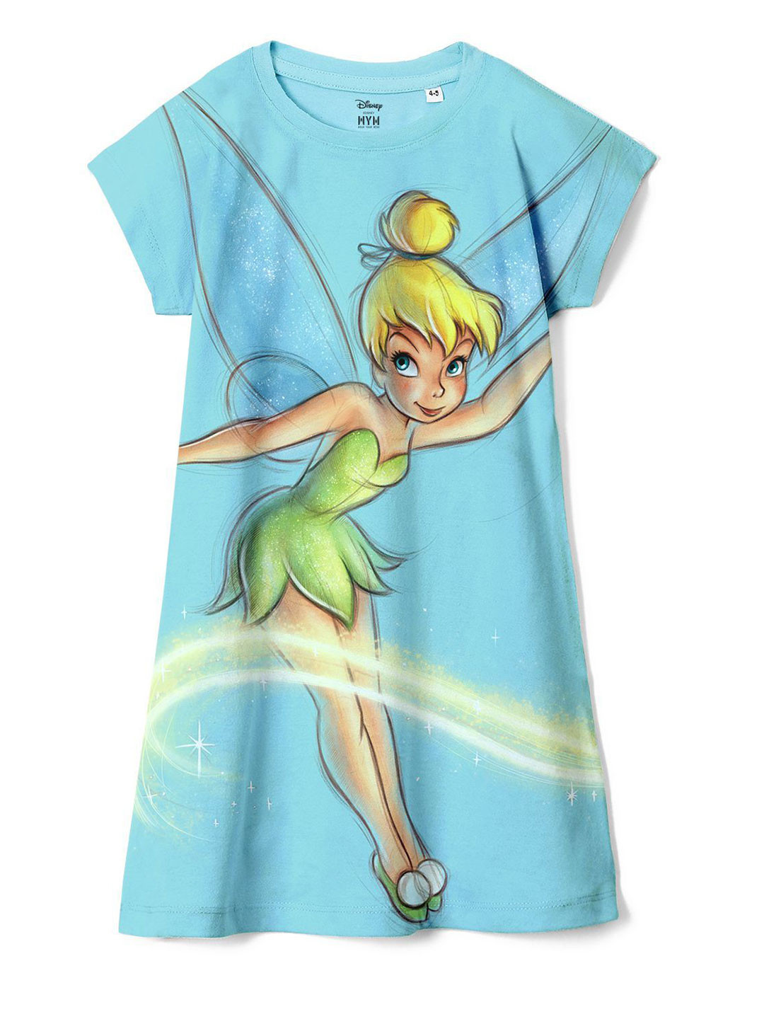 Wear Your Mind Girls Tinker Bell Cartoon Print T-shirt Dress