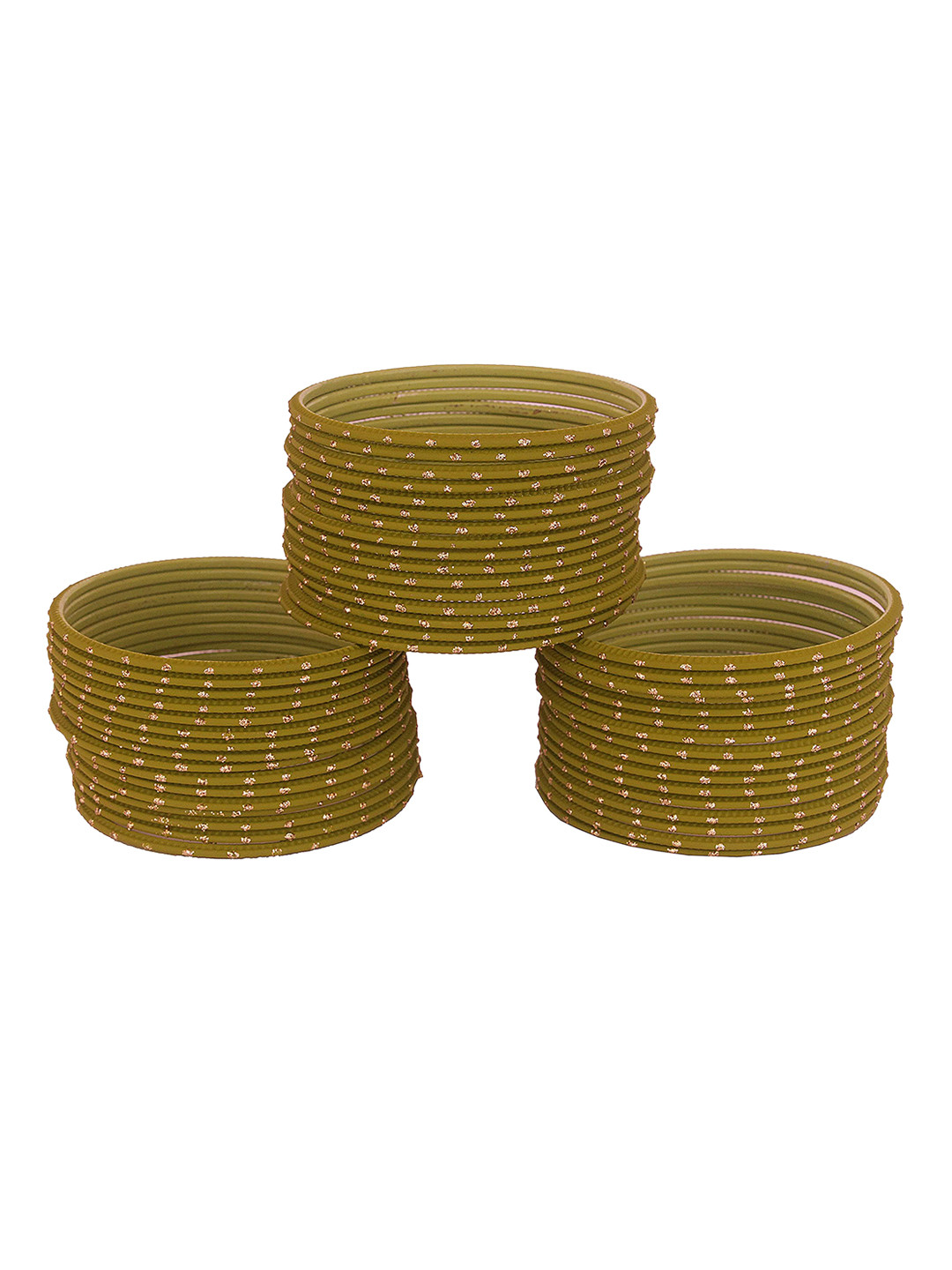 ZULKA Set of 48 Plain Metal Polka Dots Bangles