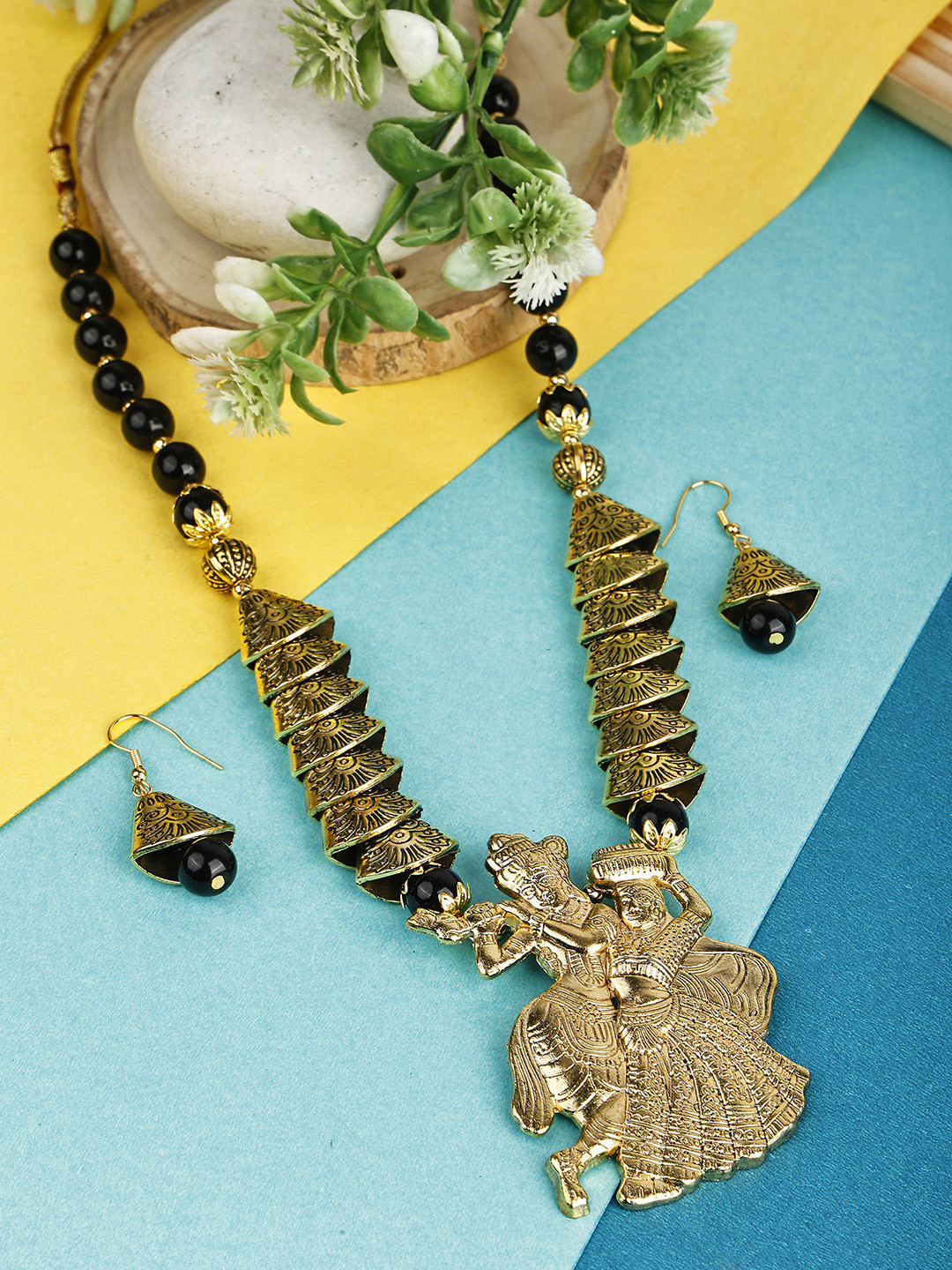 SUNHARI Oxidised Necklace & Earrings