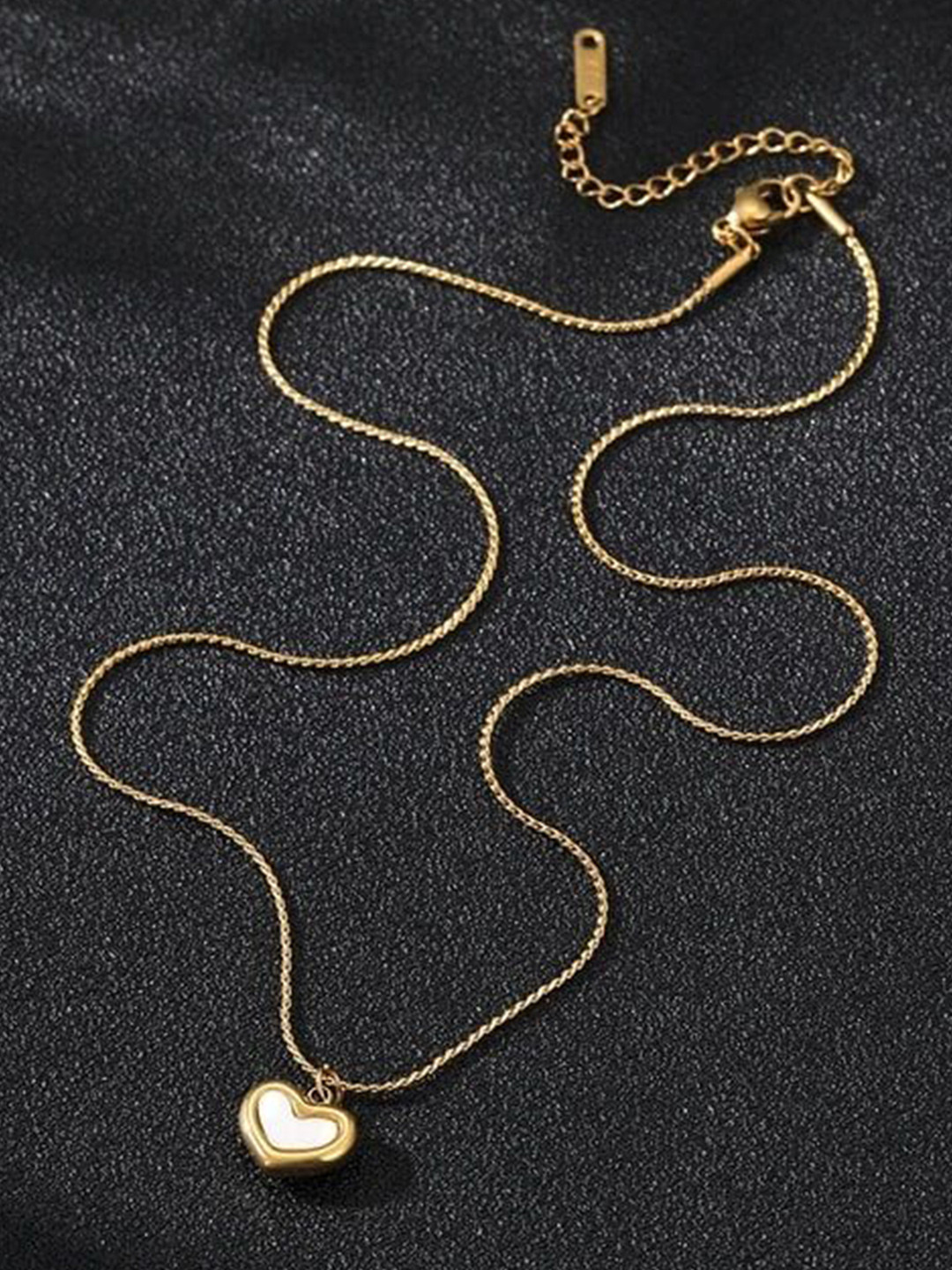 JEWILLEY Gold Plated Necklace Double Sided Anti Tarnish Stainless Steel Necklace