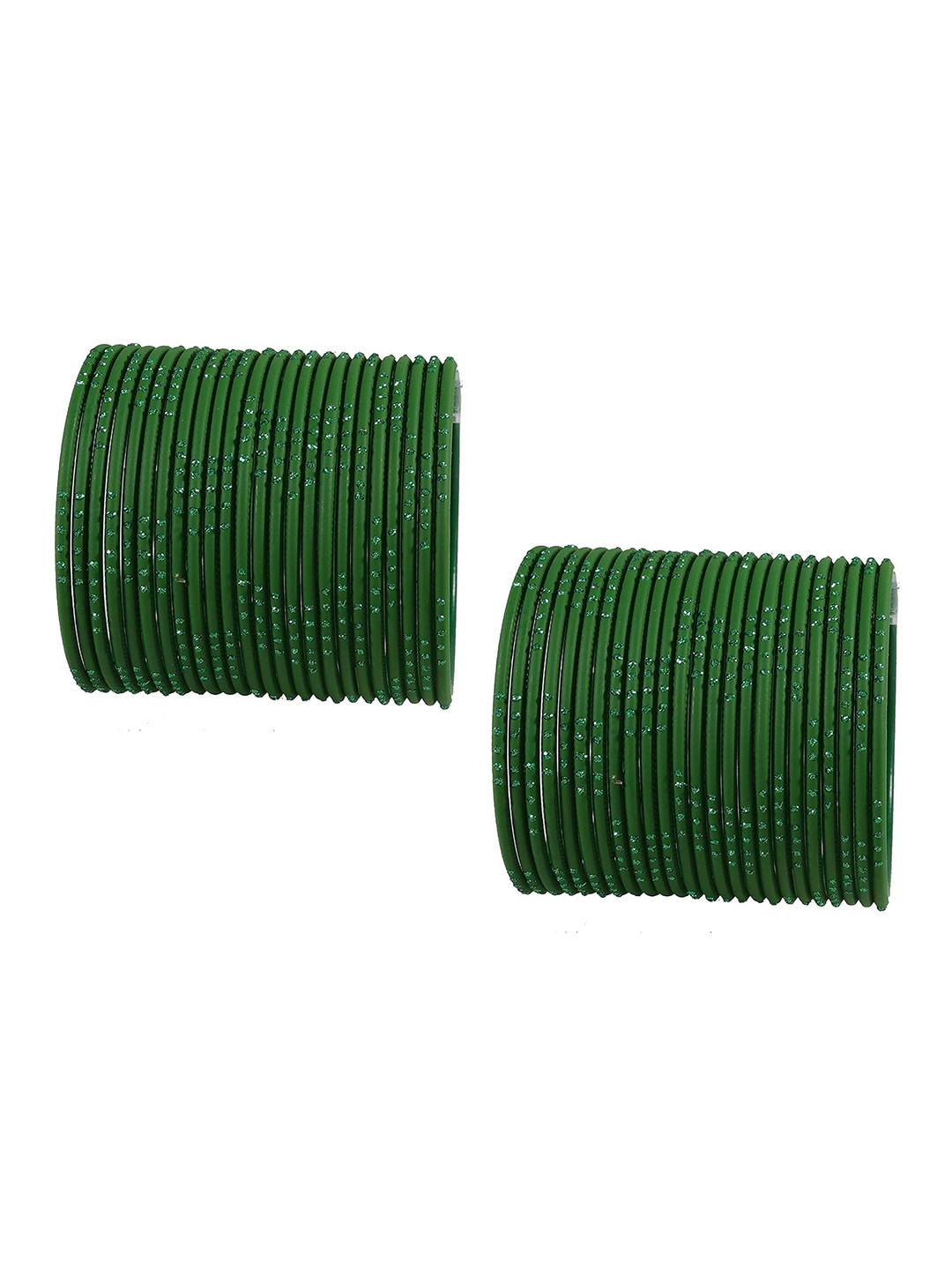 ZULKA Set of 48 Glitter Polka Dots & Cutting Design Stylish Metal Bangles