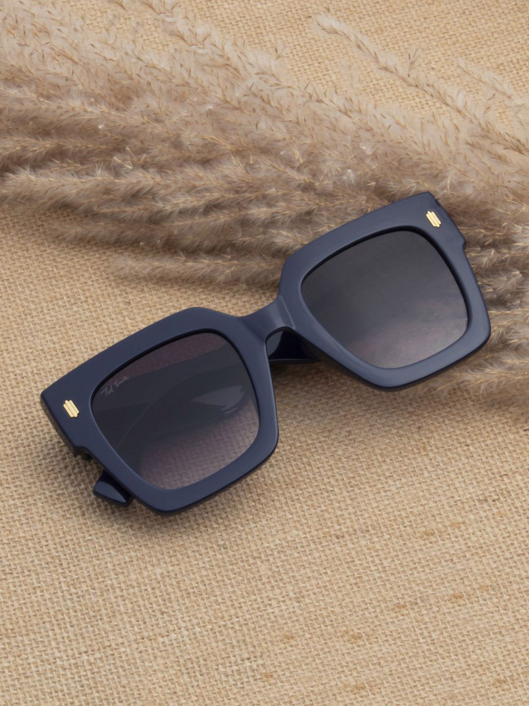 Ted Smith Aesthetic Blue-Purple Square Sunglasses Women with UV Protected Lens