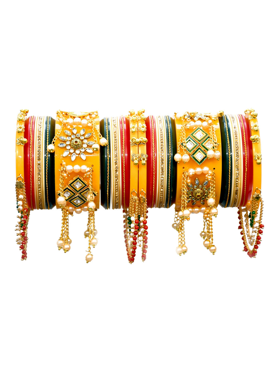 Align Set Of 2 Gold-Plated Pearl-Beaded Bangles