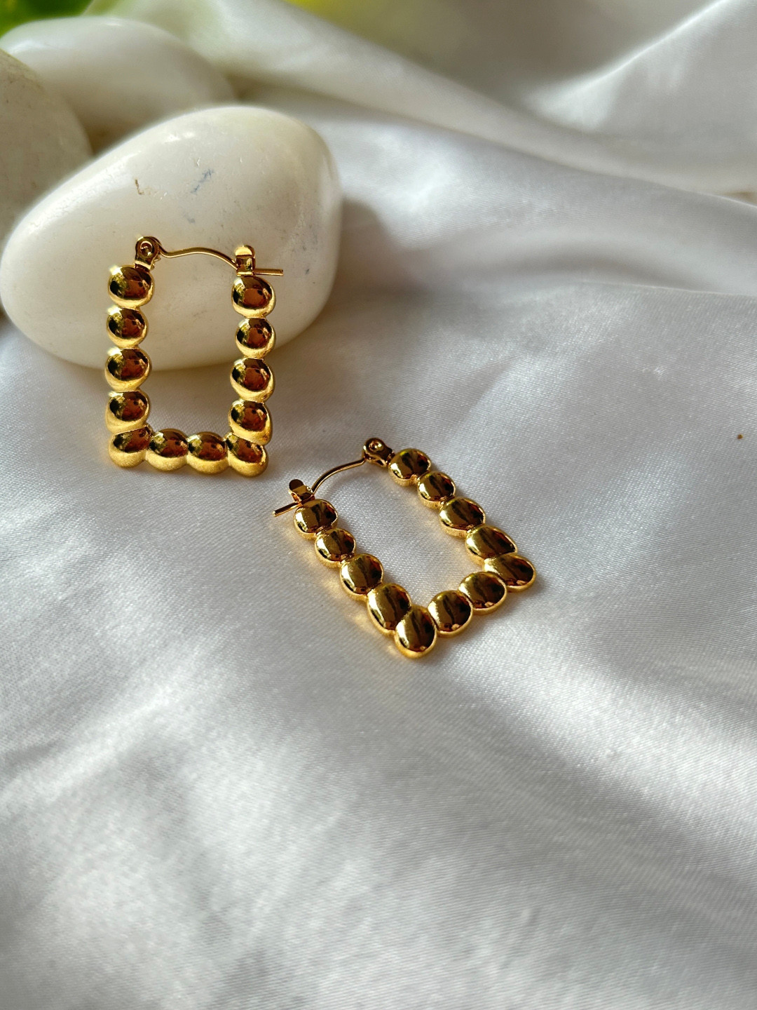 The Jewellery Tale Gold-Plated U Shaped Half Hoop Earrings