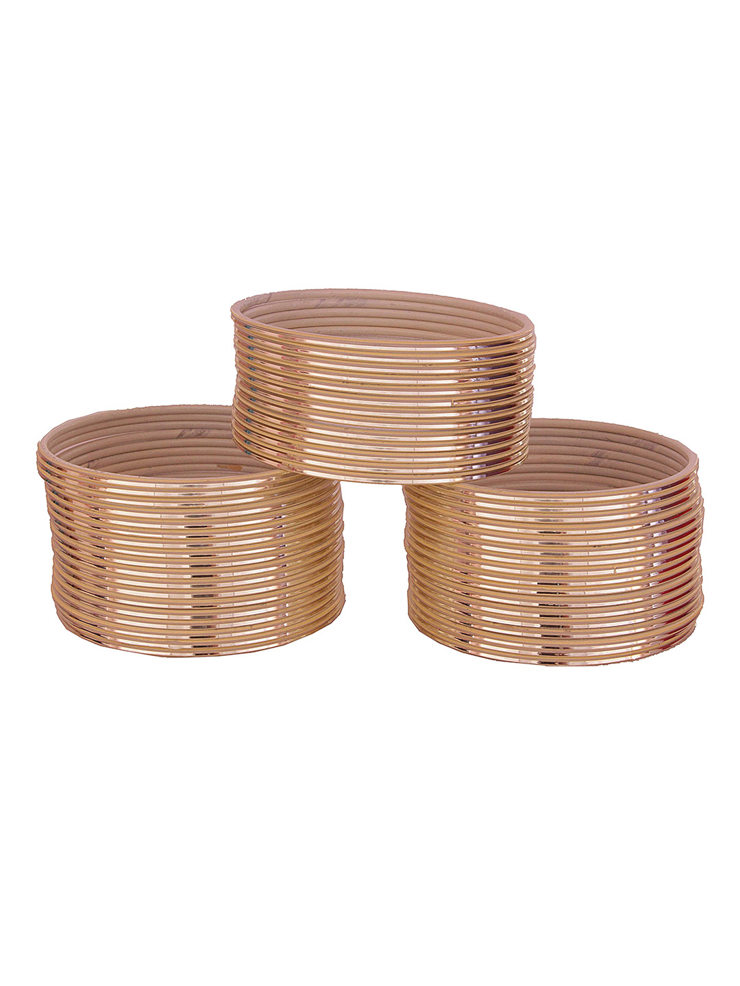 ZULKA Set of 48 Simple Glossy Finished Metal Bangles