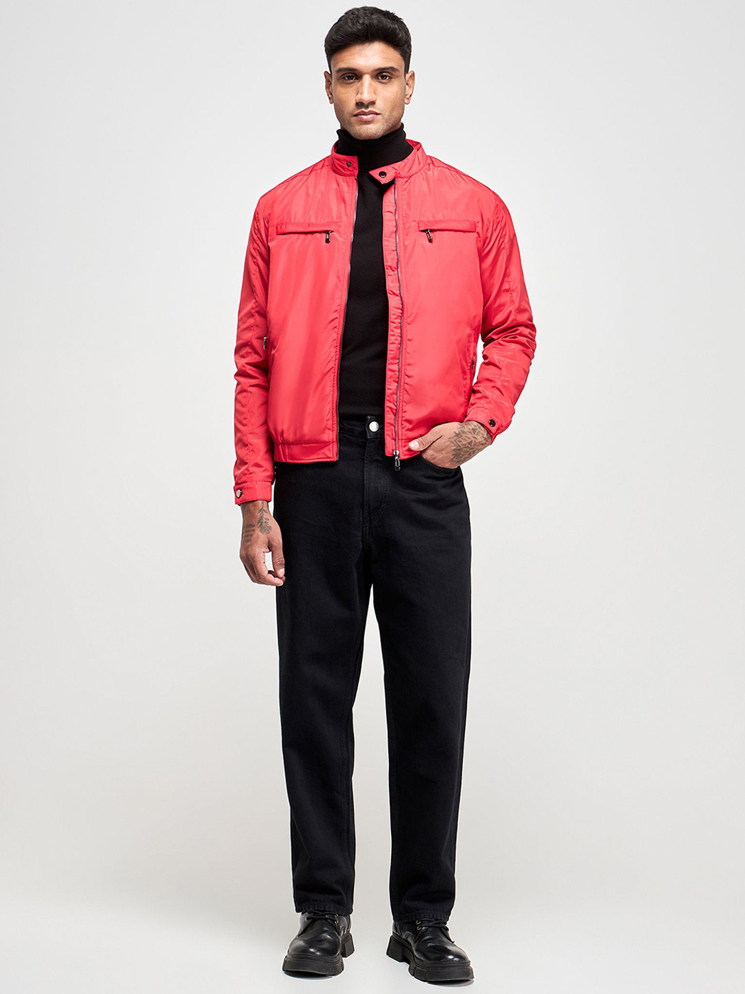 Red Flame Men Padded Jacket