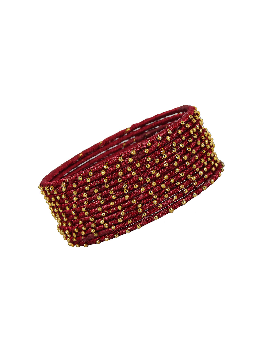 ZULKA Set of 12 Silk Thread Ball Stone Bangles