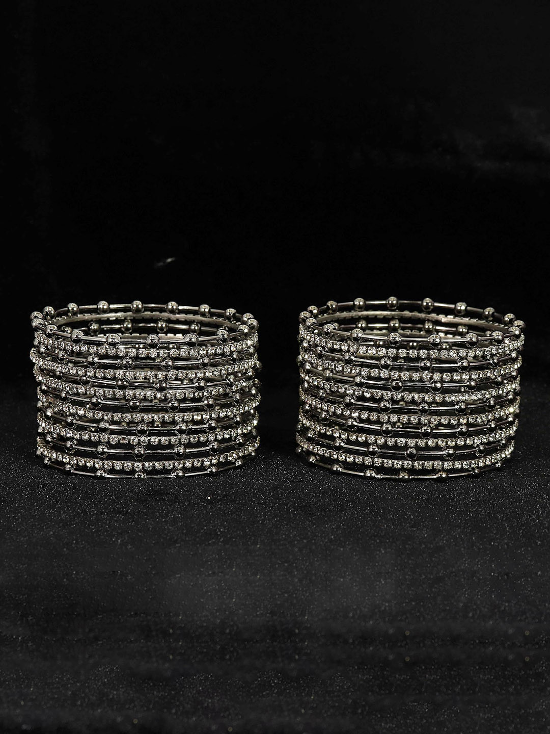 ZULKA Set of 26 Zircon Stone & Balls Design Bangles