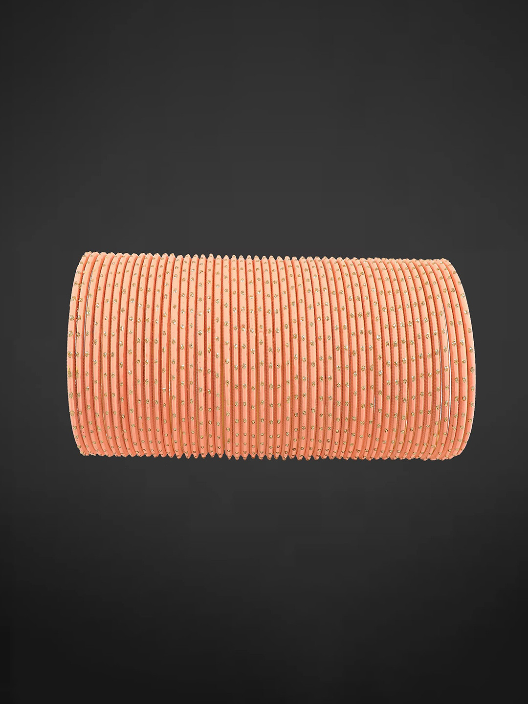 Set of 48 Traditional Plain Metal with Polka Dots Bangles