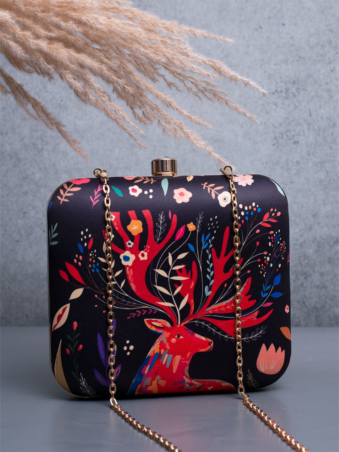 ARTKLIM Reindeer Printed Box Clutch