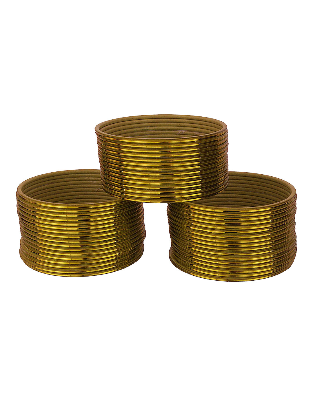 ZULKA Set of 48 Simple Plain Glossy Finish Metal Bangles