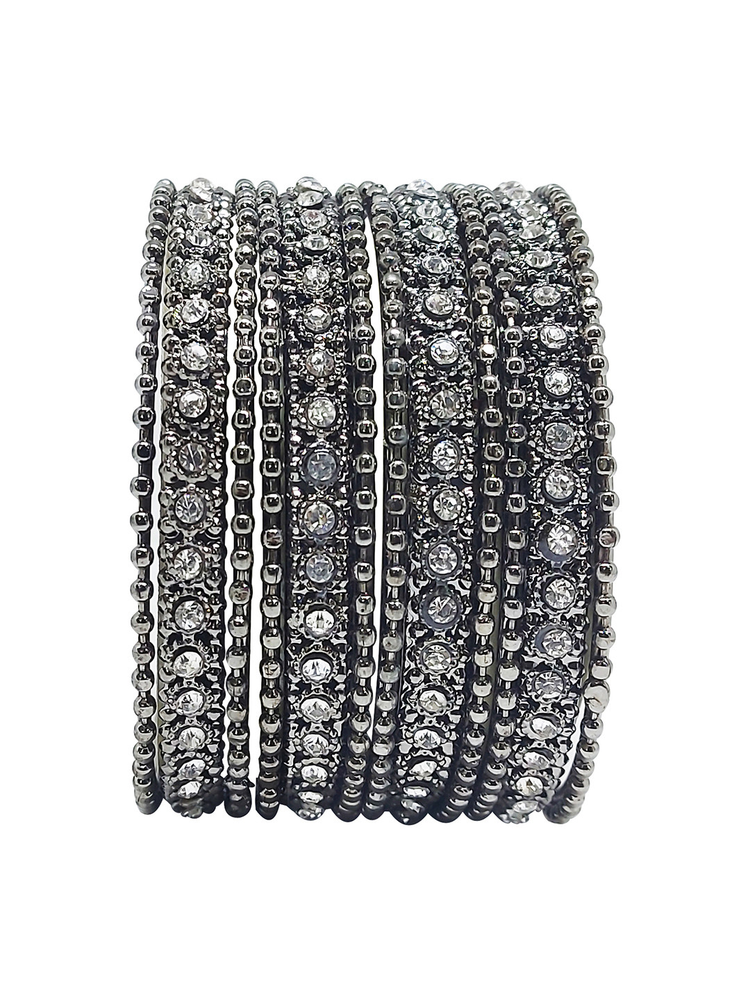 CHRISHAN Set Of 12 Stones-Studded Bangles