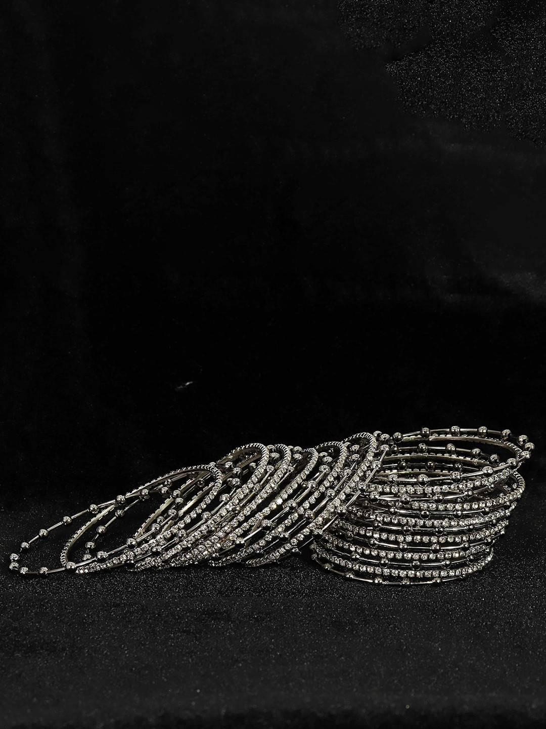 ZULKA Set of 26 Zircon Stone Studded & Balls Design Bangles