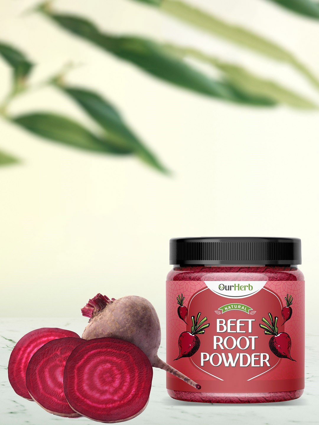 OurHerb Pure & Natural Beetroot Powder With Wooden Spoon - 200 g