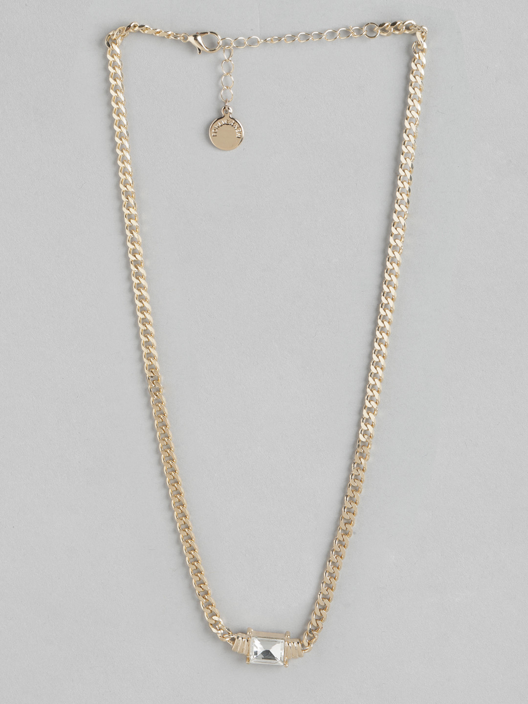 Forever New Gold-Plated Crystal Studded Link Necklace