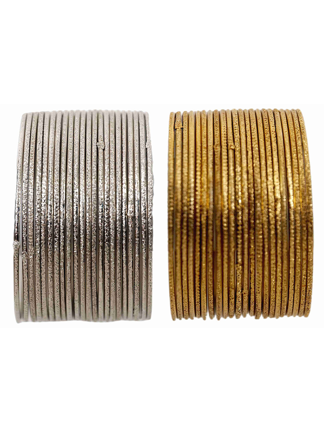 ZULKA Set OF 48 Oxidized Metal with Rose GS-Combo Plated Cutting Pattern Traditional Bangle