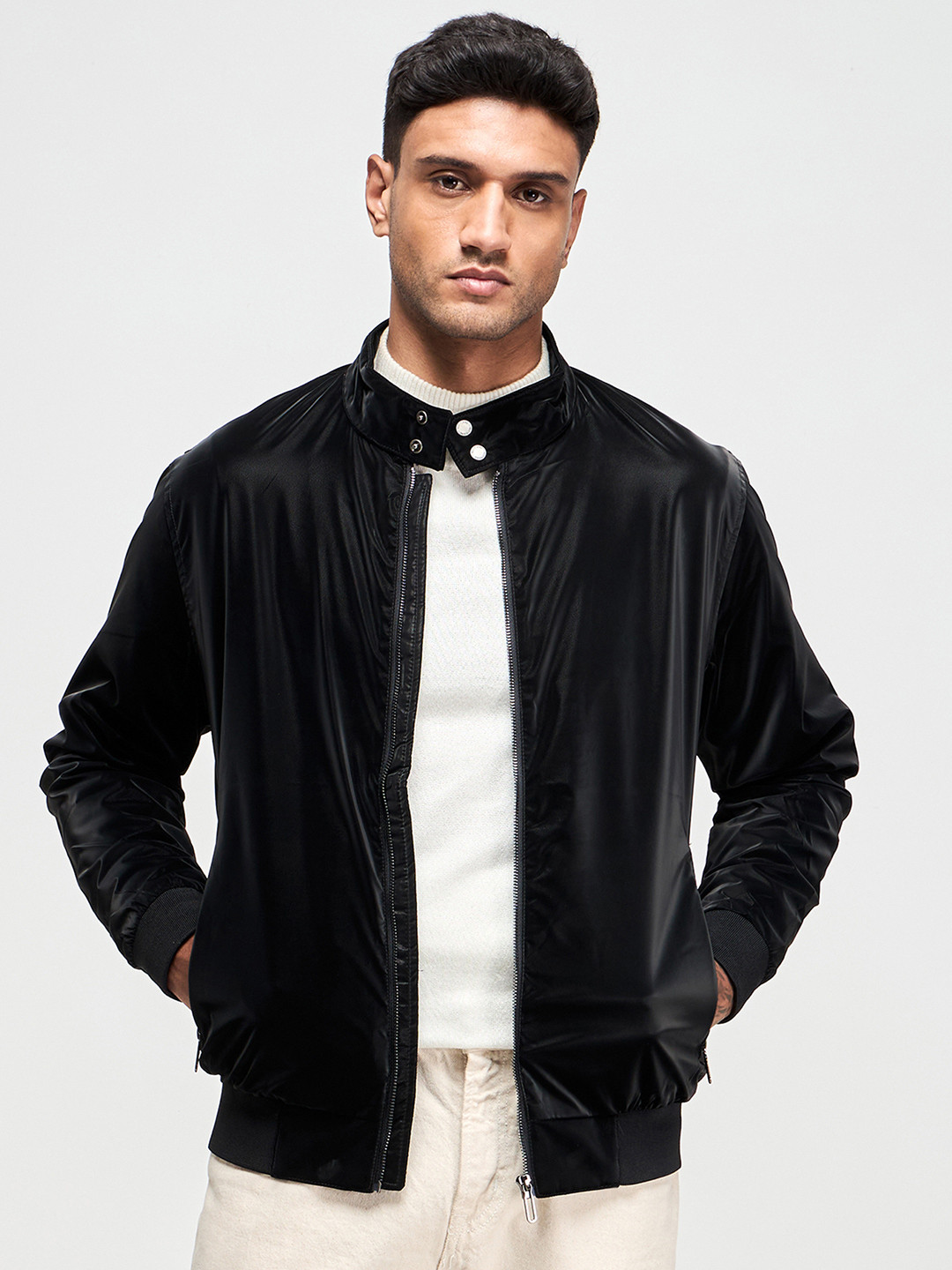 Red Flame Men Bomber Jacket
