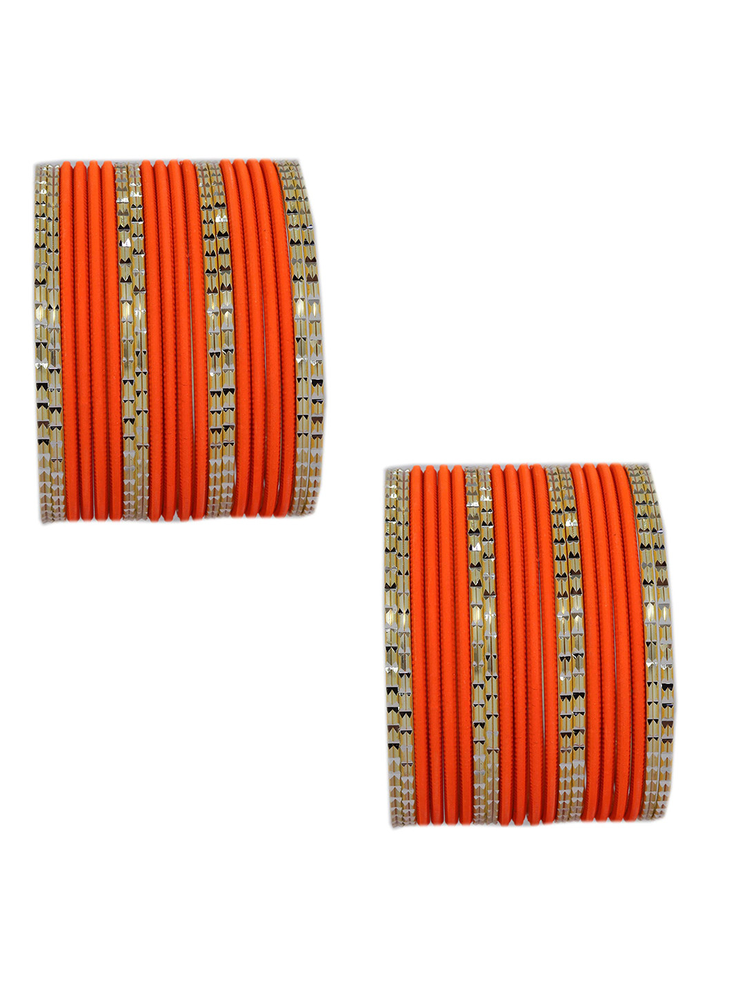 ZULKA Set of 40 Alloy Base Metal Engraved Pattern Glossy With Matte Finished Bangle