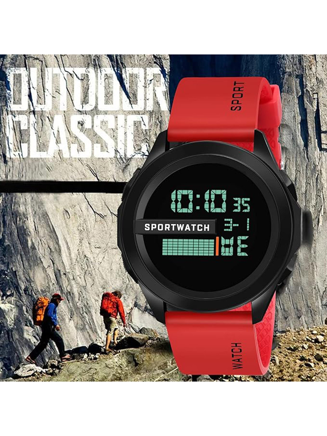 SWADESI STUFF Unisex Kids Dial & Straps Digital Multi Function Automatic Watch 1140 RED