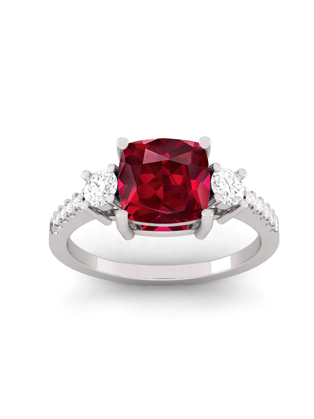 LMDPRAJAPATIS Unisex 2.25 Ratti 1.50 Carat Certified Ruby Rashi Ratan Silver Adjustable Ring For  And Women