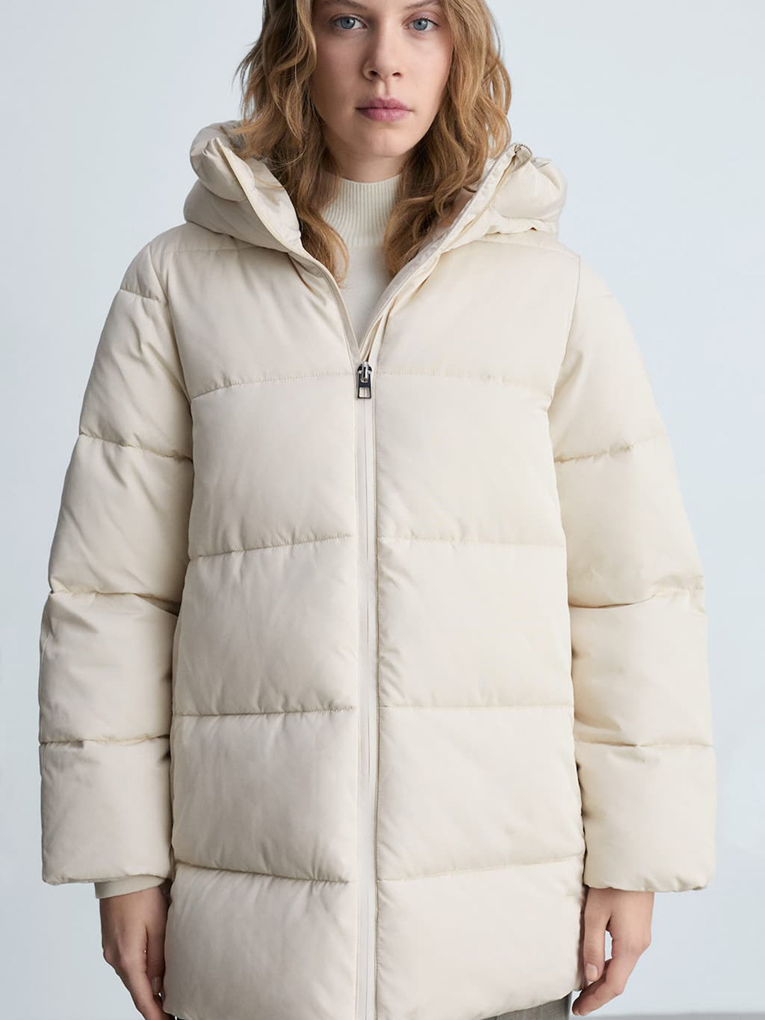 MANGO Hooded Longline Puffer Coat