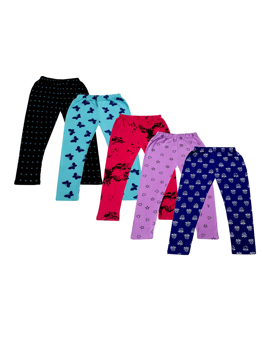 FRENCH KLEIDER Girls Pack Of 5 Printed Ankle-Length Leggings KIDD-LG-101-102-103-104-105