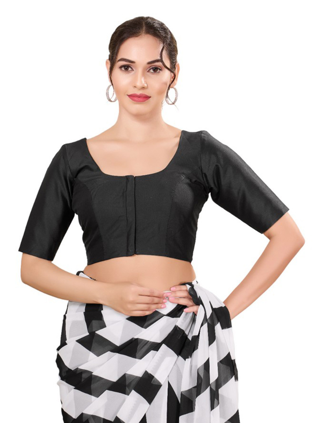 Mmore Round Neck Readymade Padded Blouse