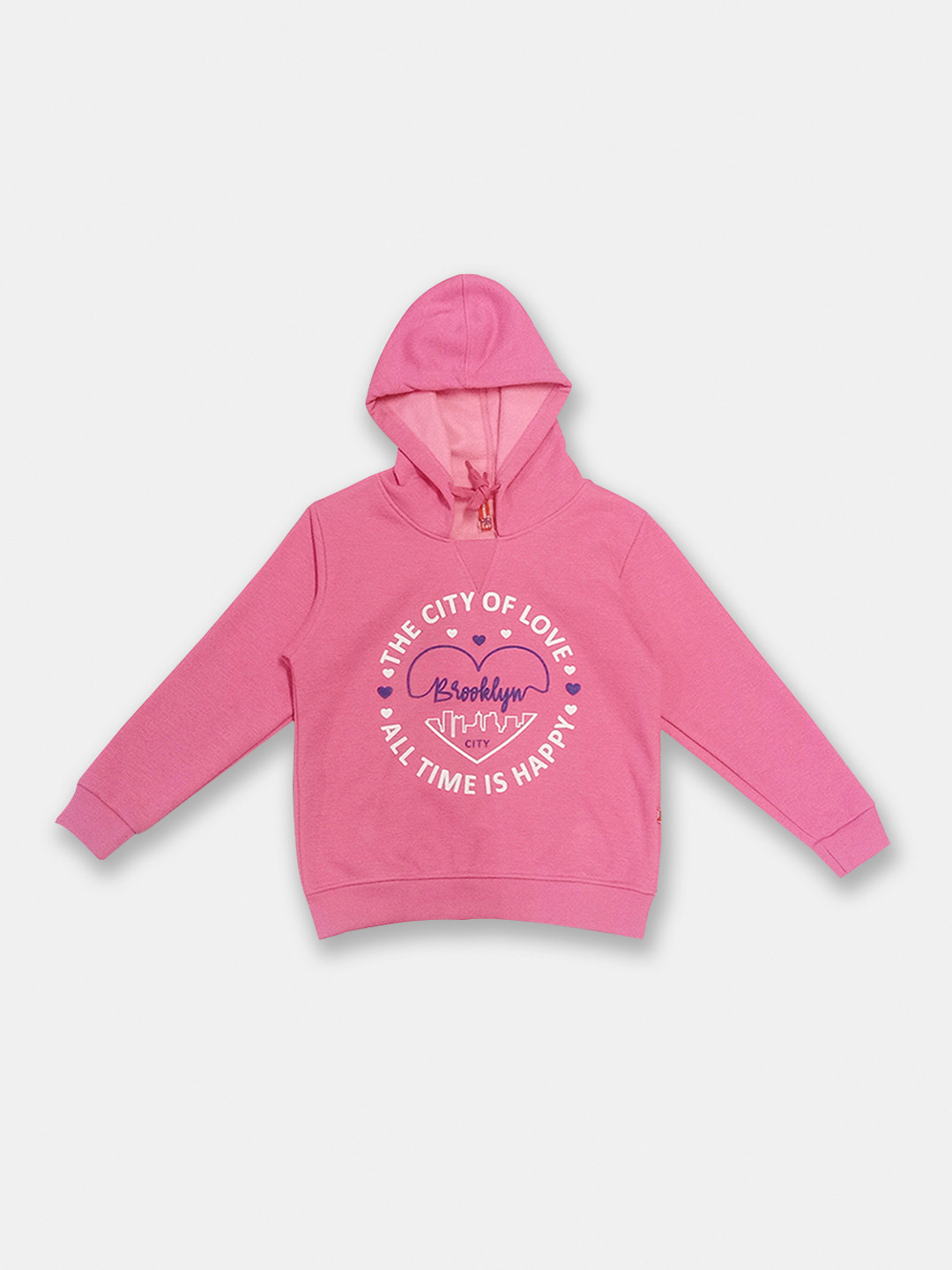Here&Now X Game Begins Girls Fleece Lined Printed Hooded Sweatshirt