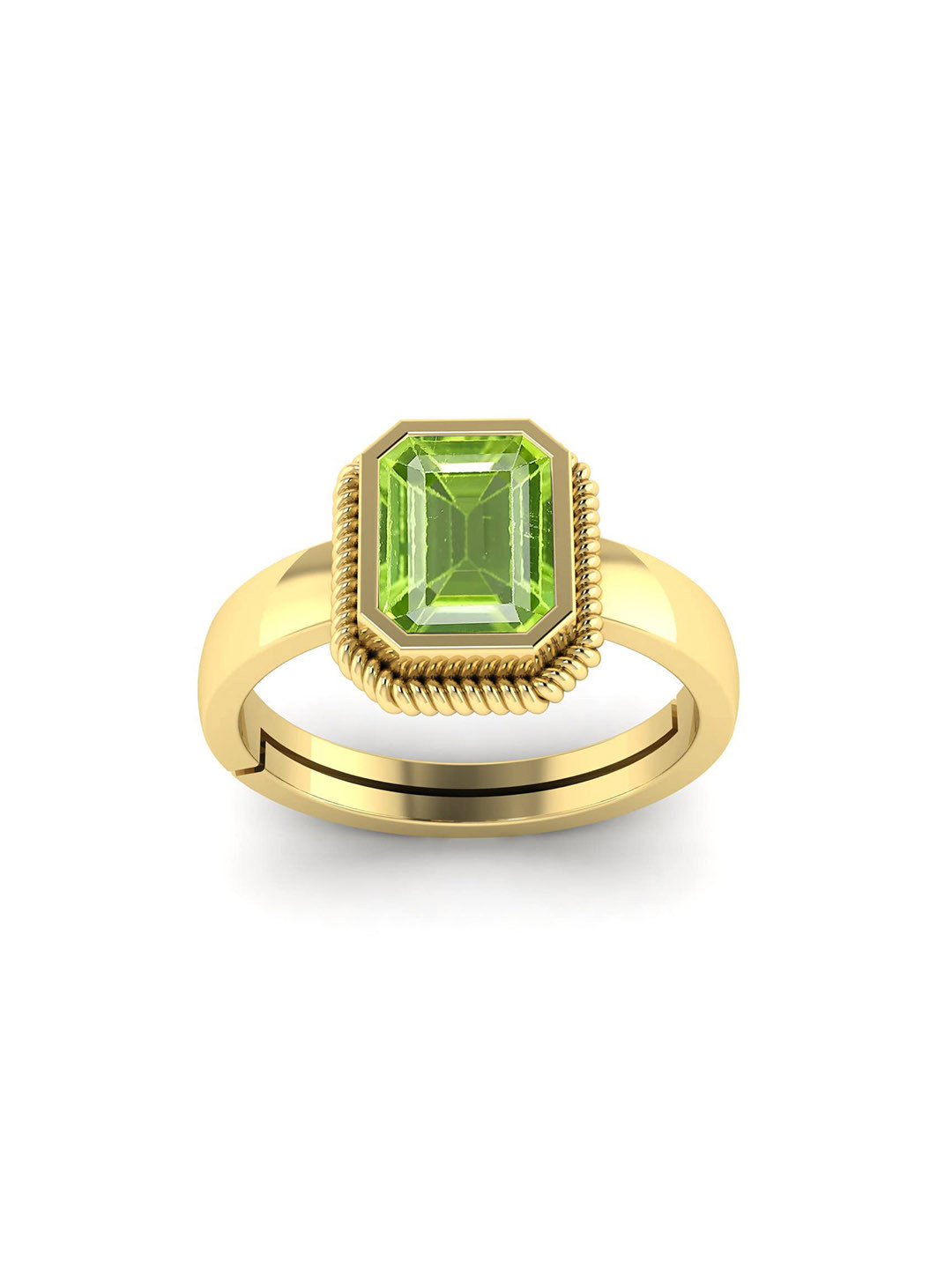 LMDPRAJAPATIS Unisex Natural Peridot Gemstone August Birthstone Gold Plated Ring For Women And Men (9.25 Ratti)
