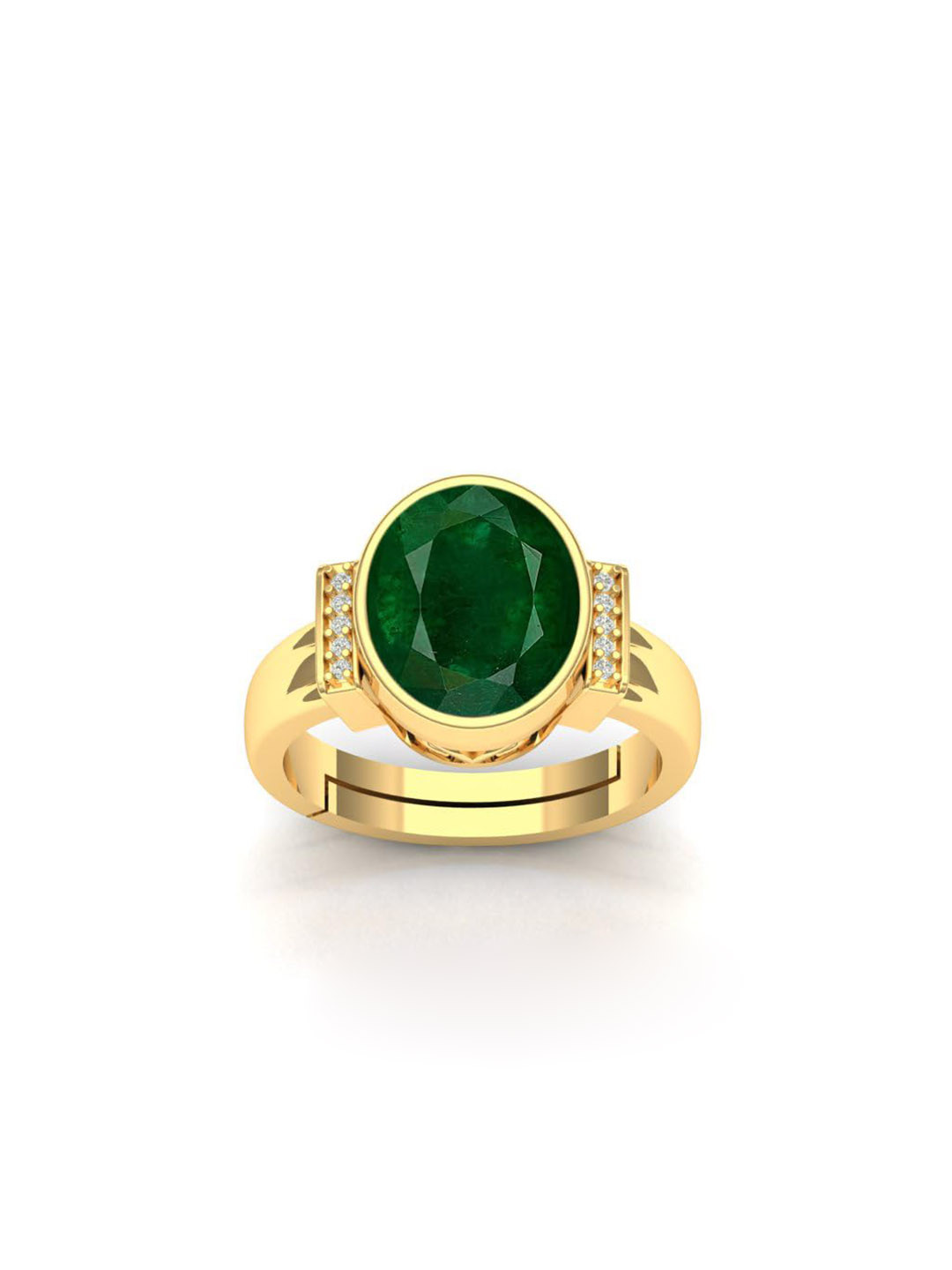 LMDPRAJAPATIS Unisex 2.25 Ratti 1.50 Carat Original Emerald Astrological Gemstone Gold Ring For Women And s