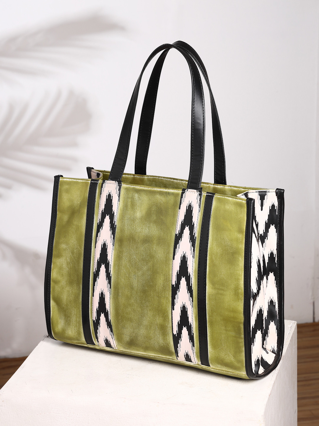Mast & Harbour Women Chevron Striped Structured Shoulder Bag