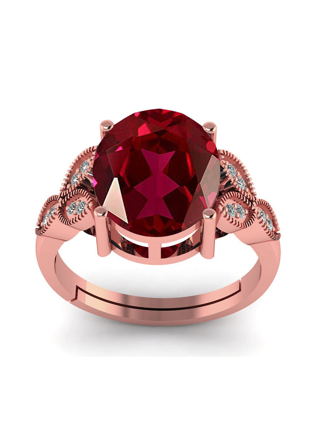 LMDPRAJAPATIS Unisex 3.25 Ratti Astrological Lab Certified Natural Ruby Manik adjustable Rose Gold Ring