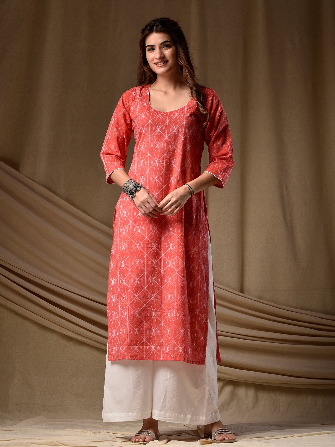 DIMPLE DESIGN STUDIO Tie Dye Pure Cotton Straight Kurta