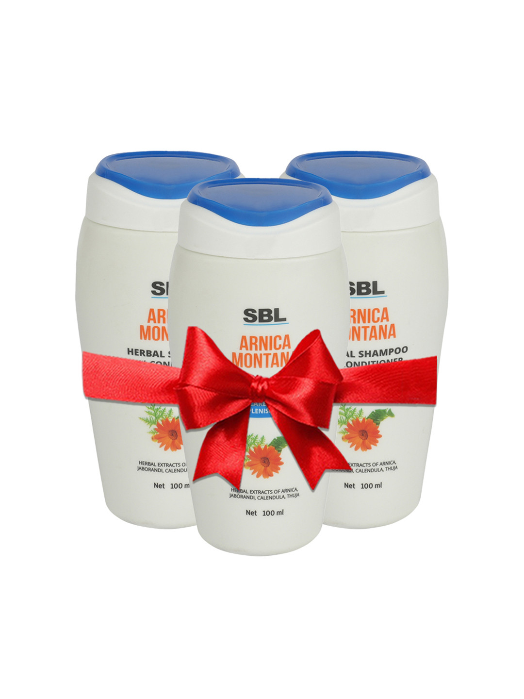 SBL Set of 3 Arnica Montana Herbal Shampoo with Conditioner - 100 ml each