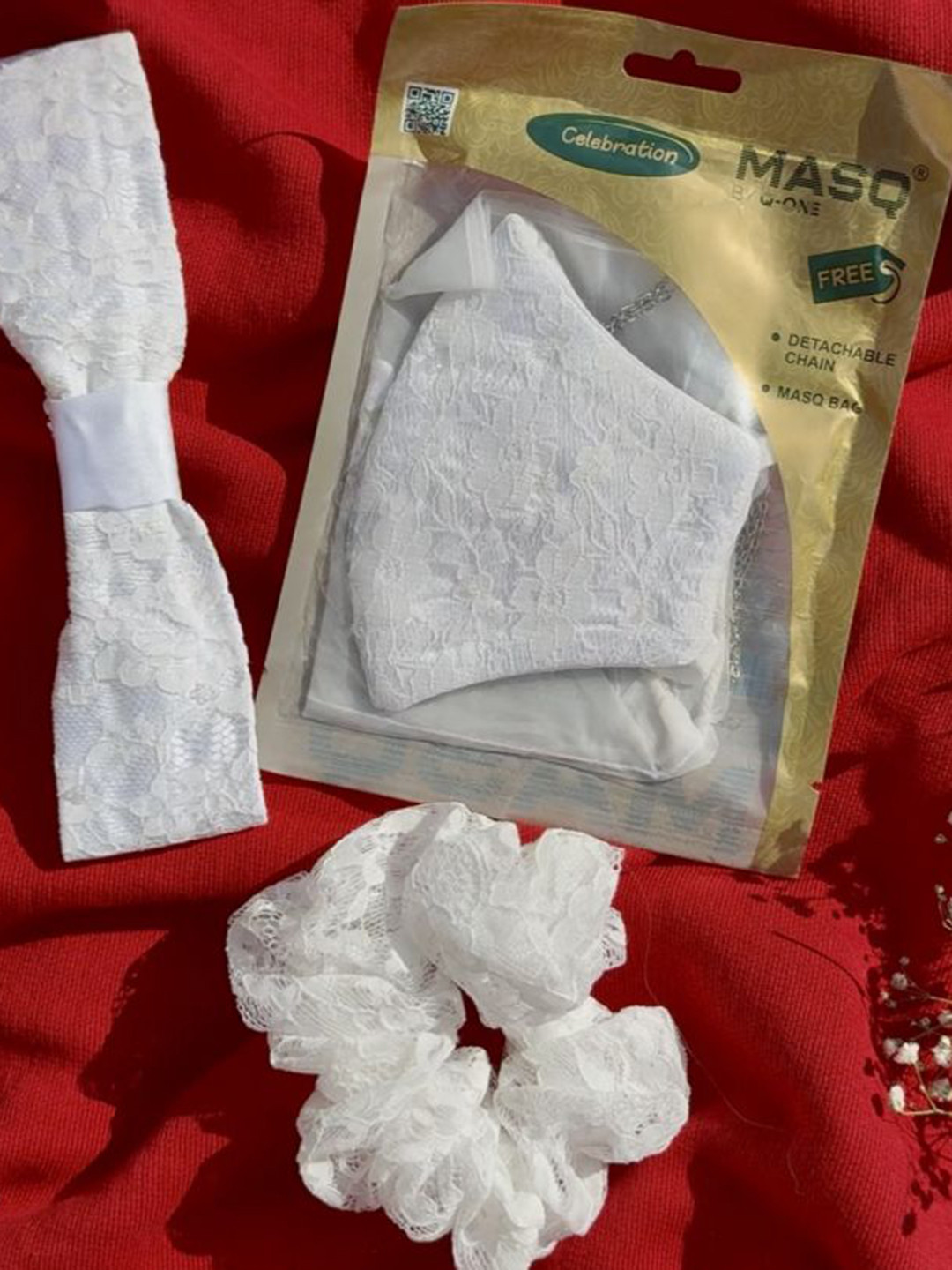 MASQ Set of 3 Mask with Hairband and scrunchie