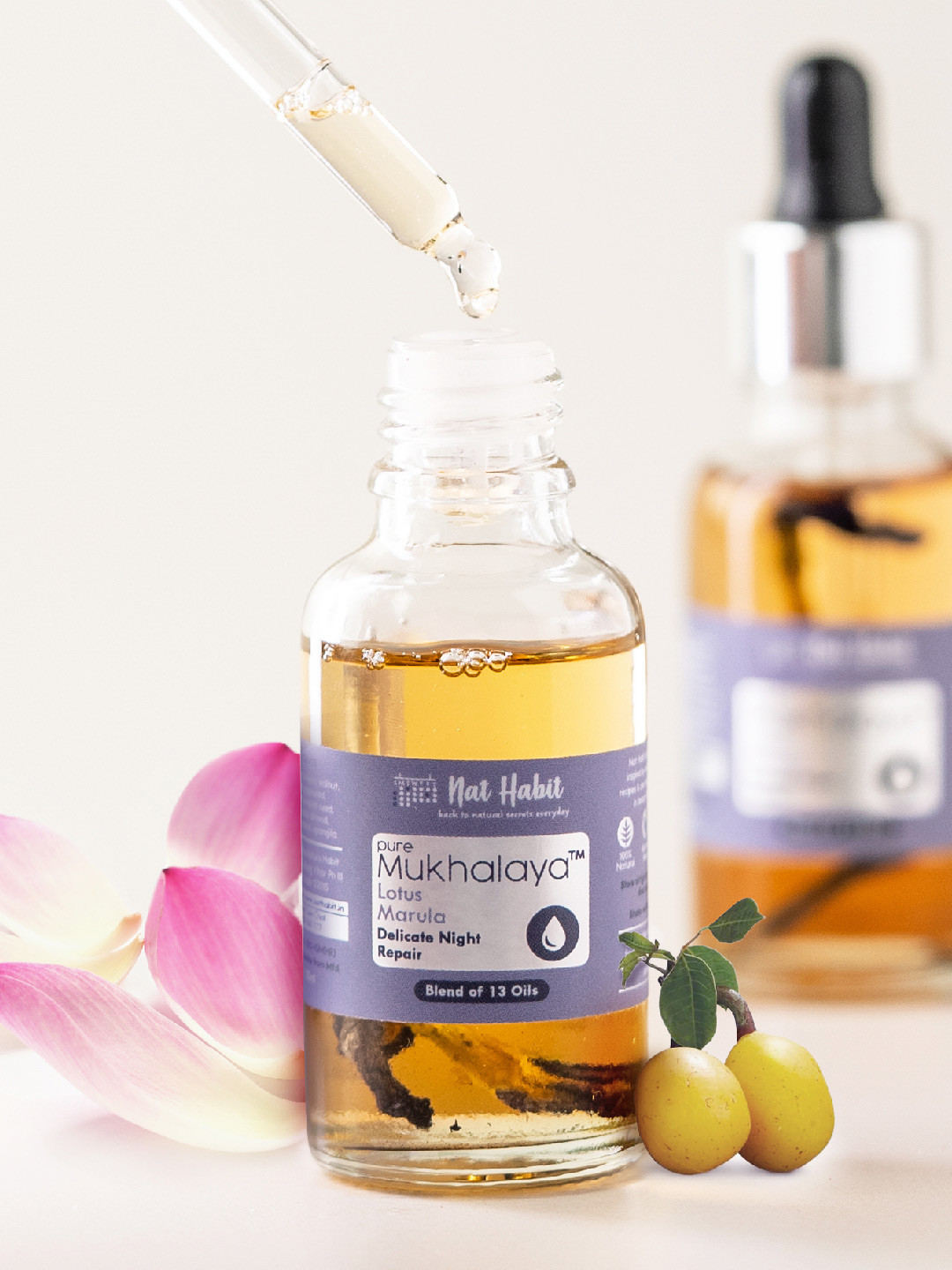 Nat Habit Pure Mukhalaya Lotus Marula Face Oil - 15 ml
