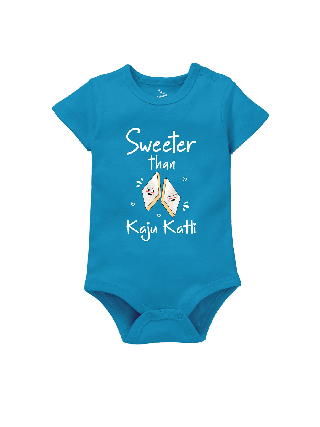 Zeezeezoo Infants Sweeter Than Kaju Katli Printed Pure Cotton Round Neck Bodysuit