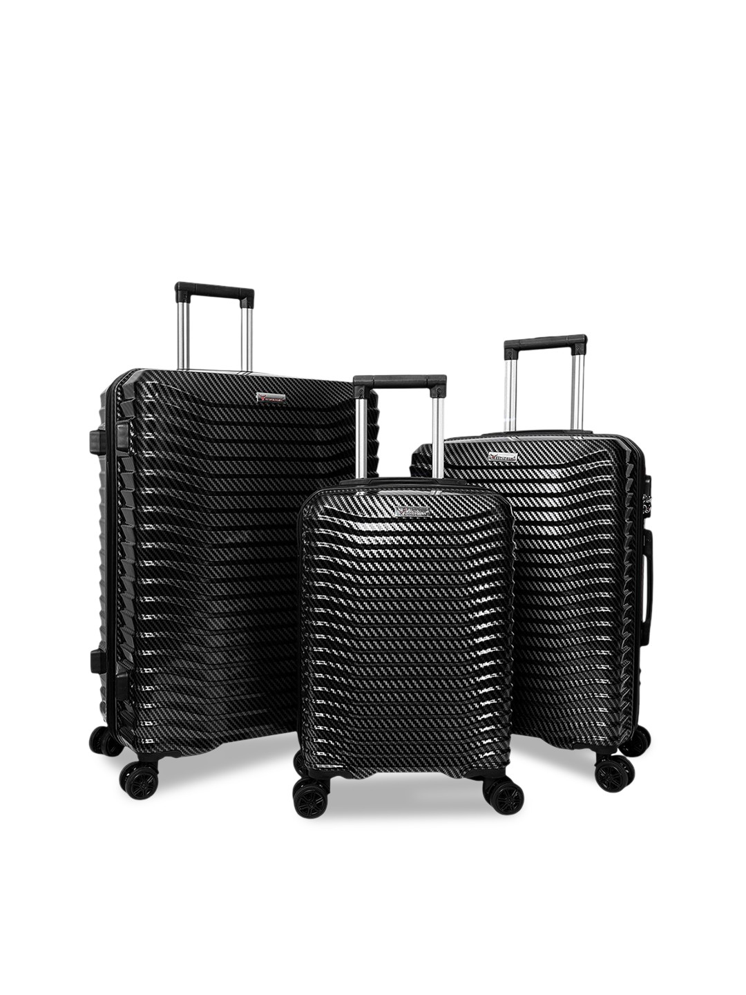 REDHORNS Unisex Set Of 3 Anti Scratch Hard Sided Trolley Bag