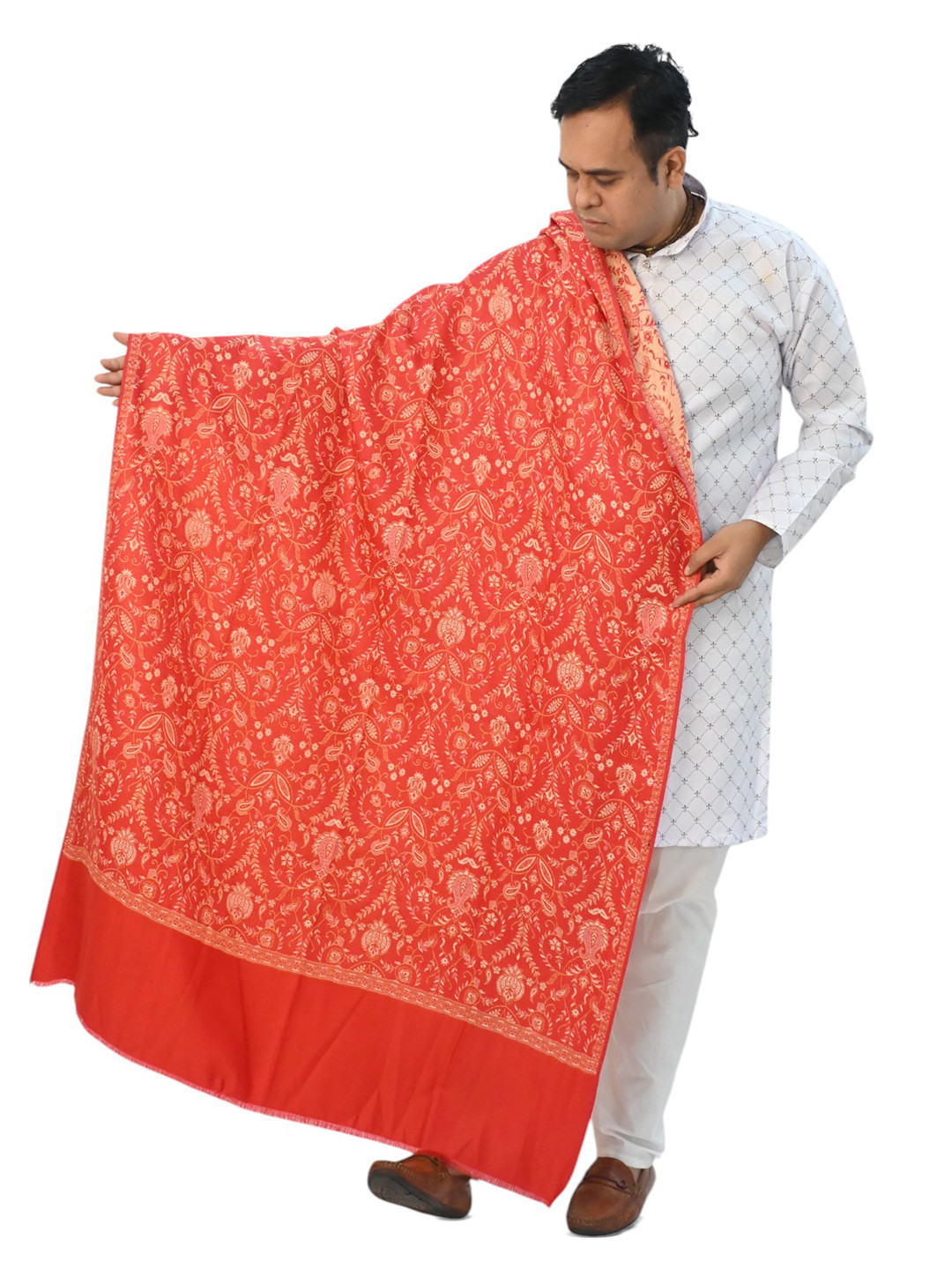 Vrinde Kullu Design Kashmiri Ethni Motifs Woven Design Woollen Shawl