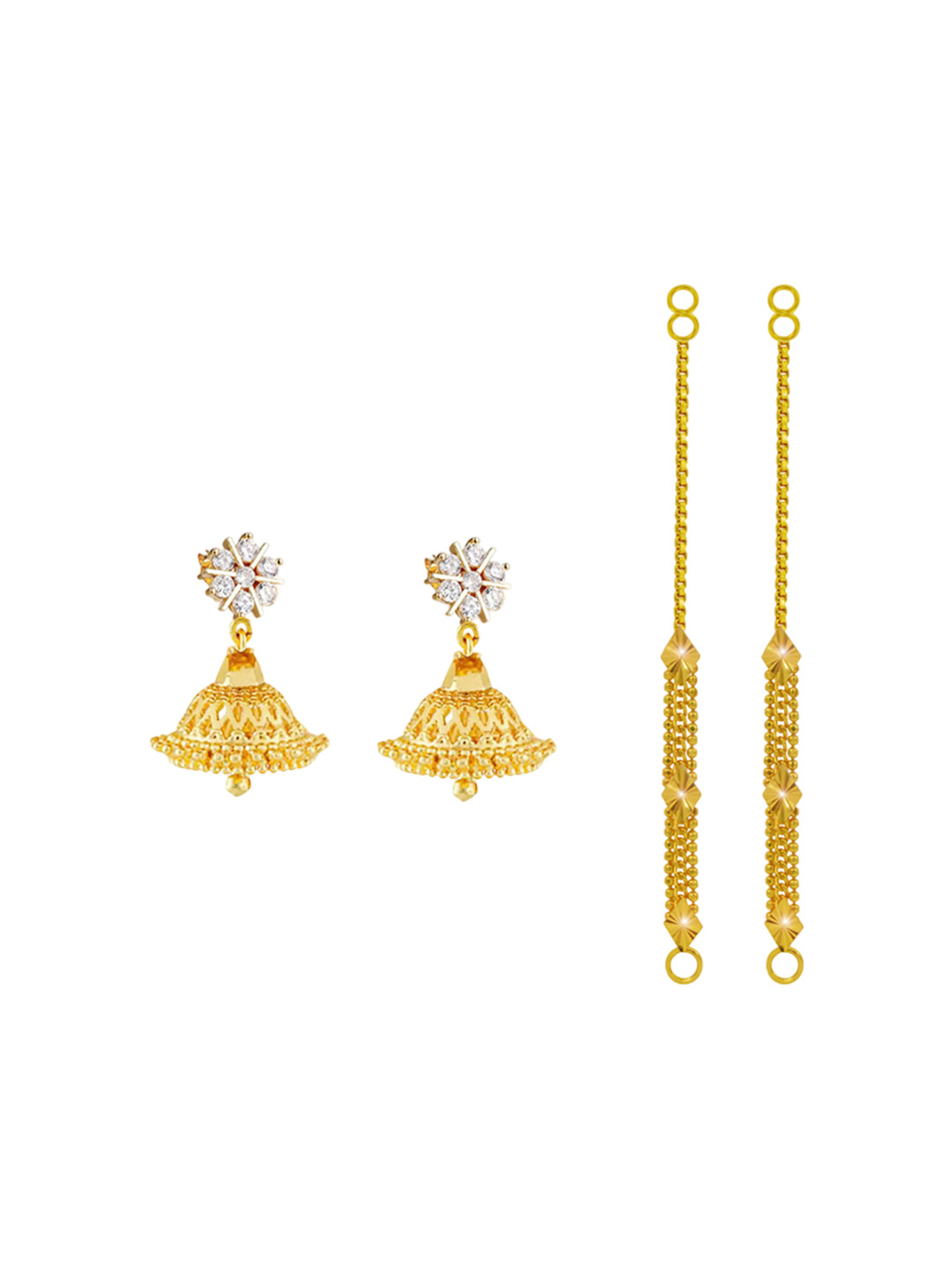 PINAAKA DARINI 1 Gram Gold-Plated Jhumkas