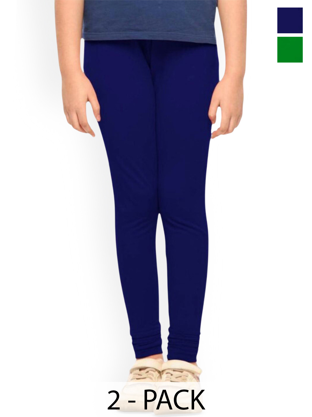 Tik Tok WEARS Pack Of 2 Mid-Rise Churidar Length Leggings