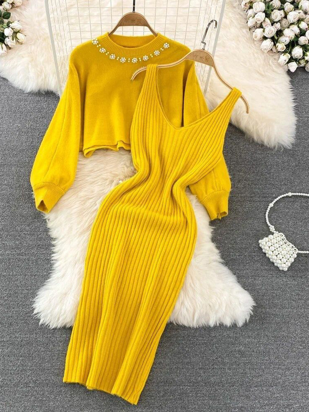 Miss Mosa By Akanksha  Yellow Lilith Coord Set