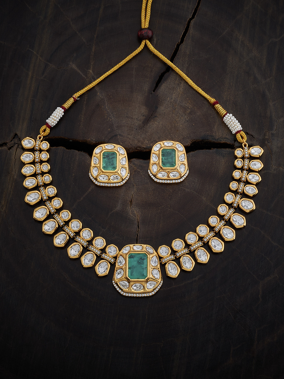 Kushal's Fashion Jewellery Kundan Studded Jewellery Set