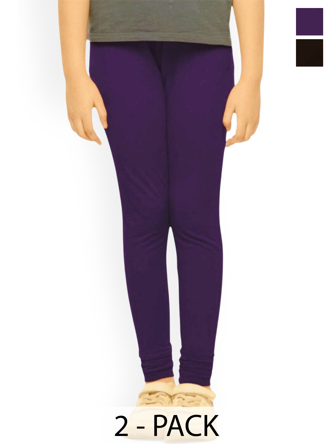 Tik Tok WEARS Girls Pack Of 2 Churidar Length Leggings