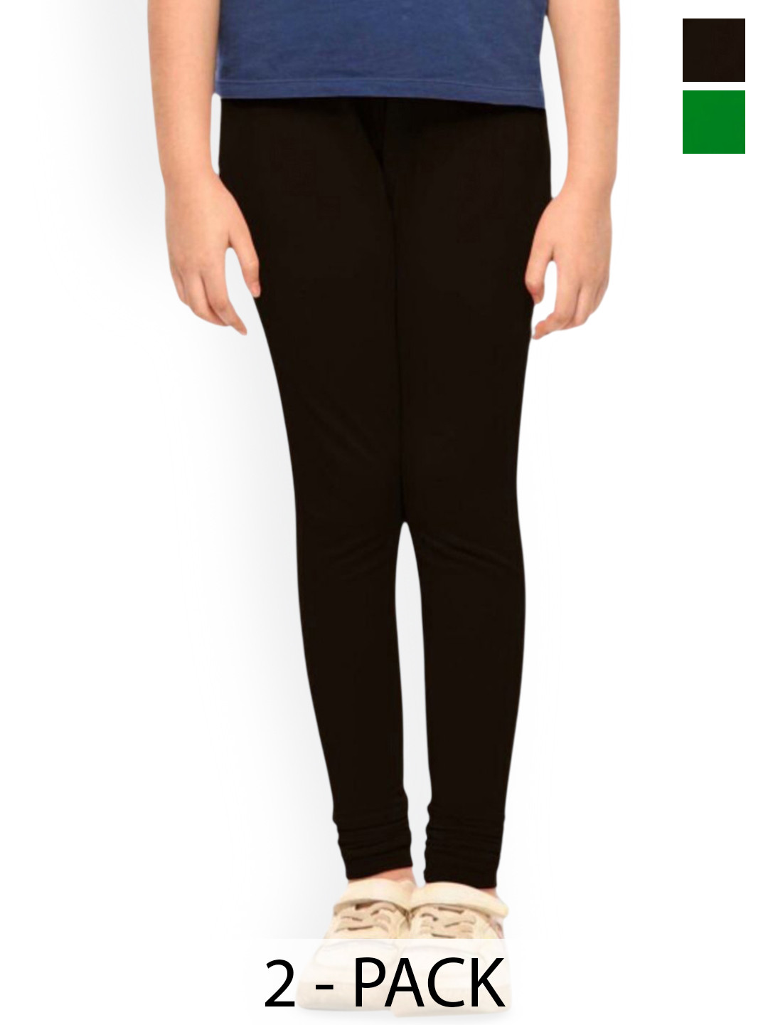 Tik Tok WEARS Pack Of 2 Mid-Rise Churidar Length Leggings