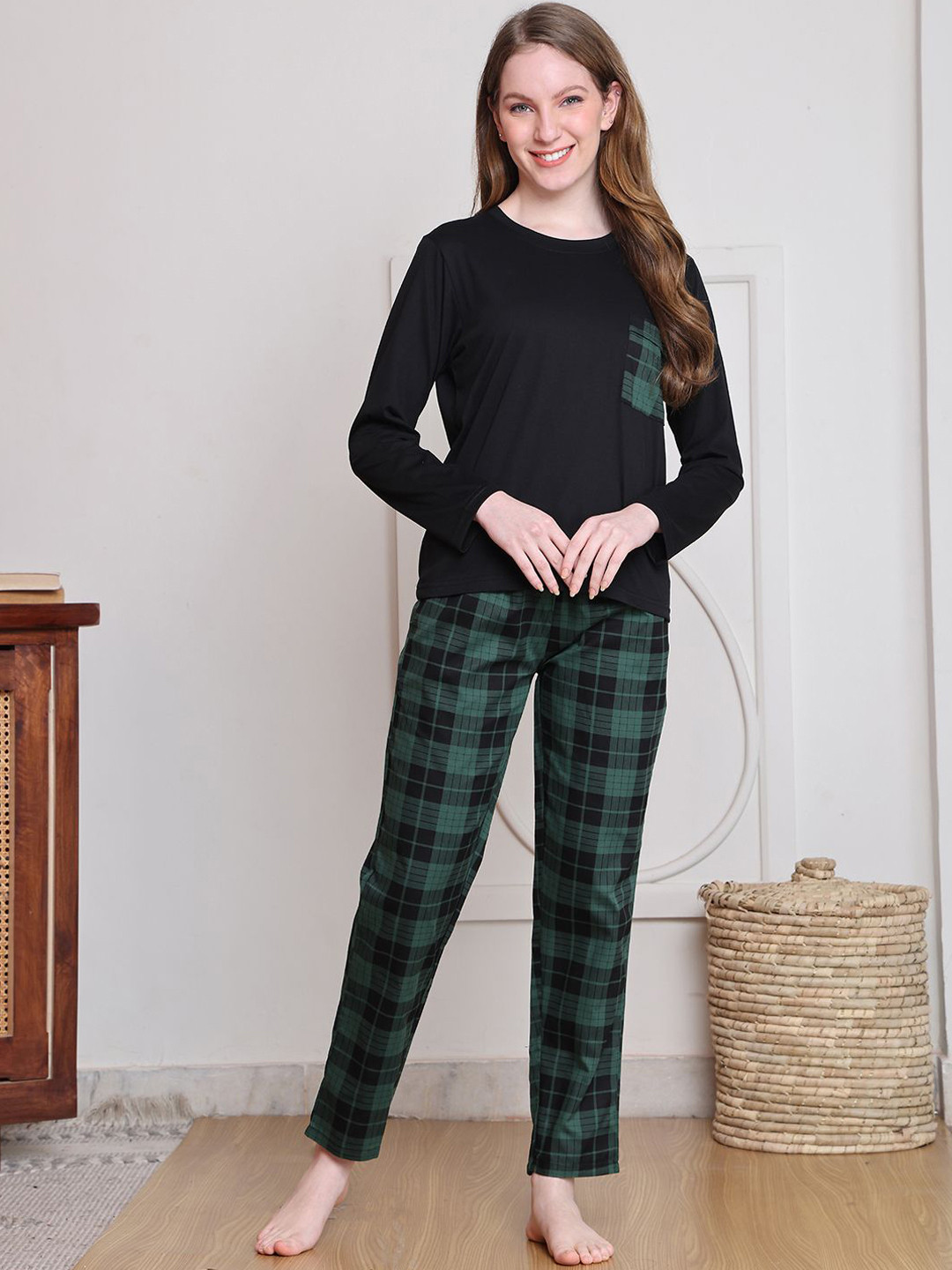 Boston Club Women Pure Cotton Round Neck Night suit